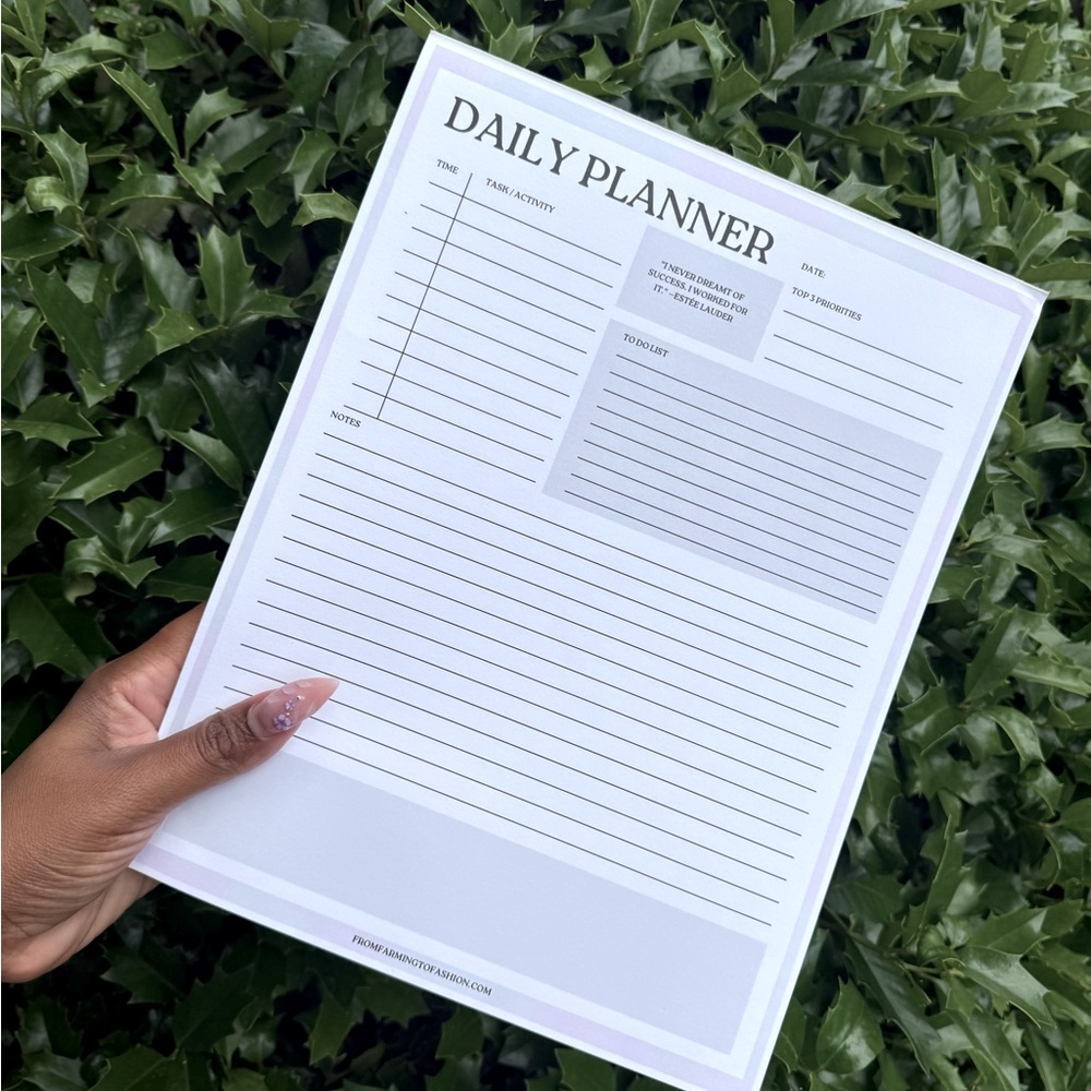 Daily Planner with Notes Section